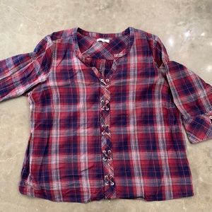 Plaid long sleeve top